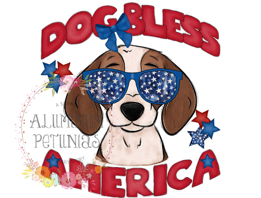 Dog Bless America DTF (Direct to Film) Transfers, Animal Breeds DTF Transfer Ready to Press, Beagle