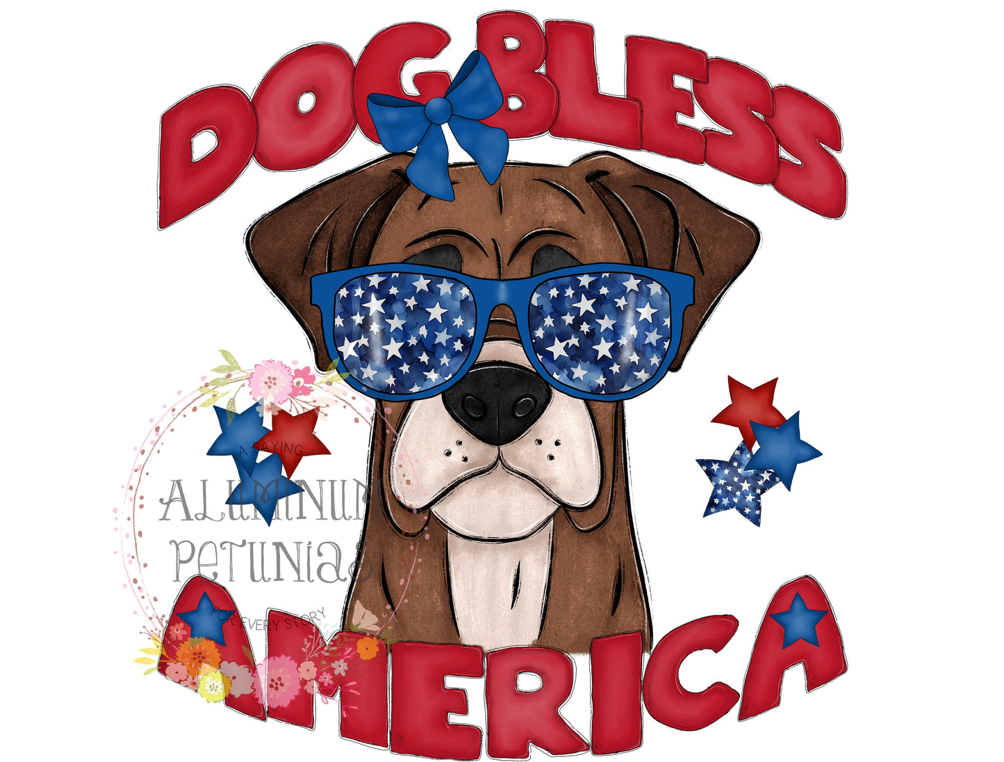 Dog Bless America DTF (Direct to Film) Transfers, Animal Breeds DTF Transfer Ready to Press, Boxer