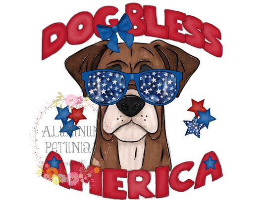 Dog Bless America DTF (Direct to Film) Transfers, Animal Breeds DTF Transfer Ready to Press, Boxer