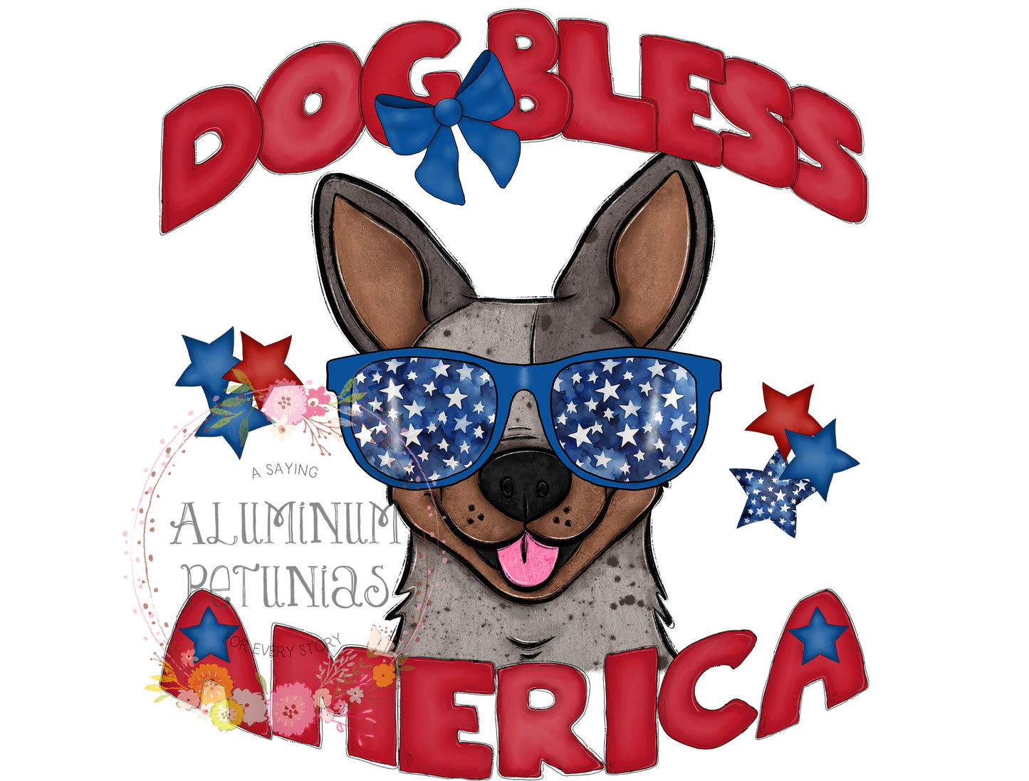 Dog Bless America DTF (Direct to Film) Transfers, Animal Breeds DTF Transfer Ready to Press, Cattle Dog