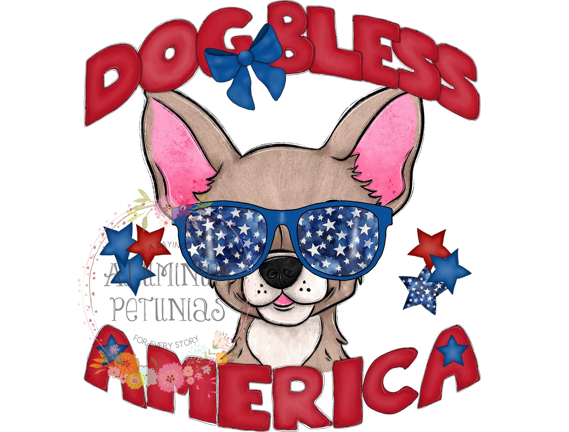 Dog Bless America DTF (Direct to Film) Transfers, Animal Breeds DTF Transfer Ready to Press, Chihuahua