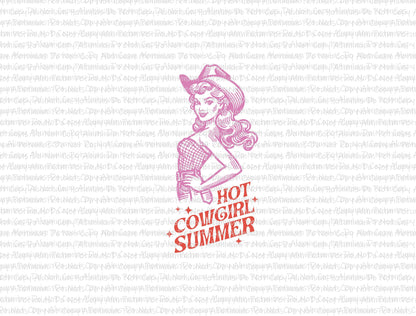 Retro Hot Cowgirl Summer DTF (Direct to Film) Transfers, Western DTF Transfer Ready to Press, 1-3 Day Ship