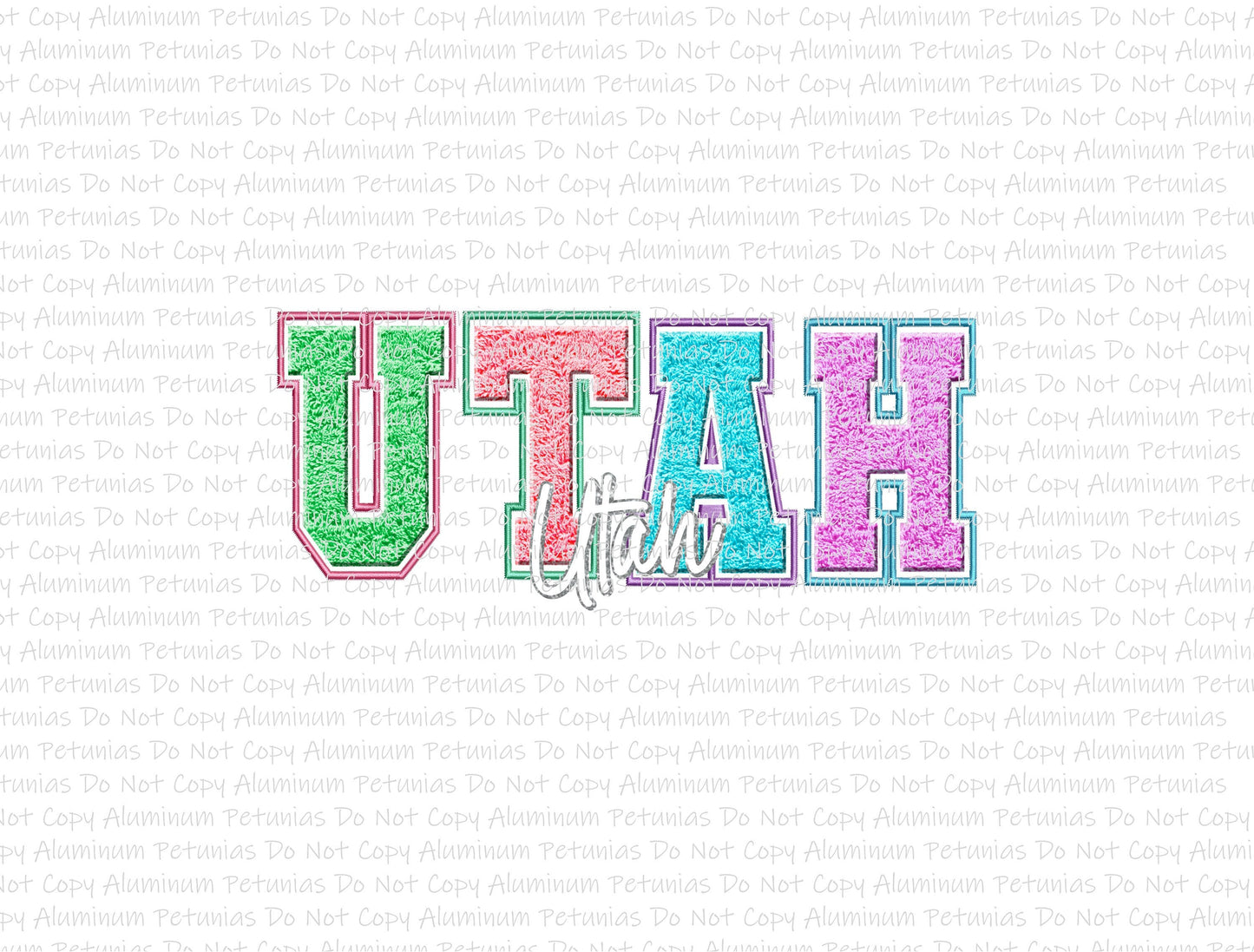 Spring States Utah, Faux Embroider DTF (Direct to Film) Transfers, DTF Prints