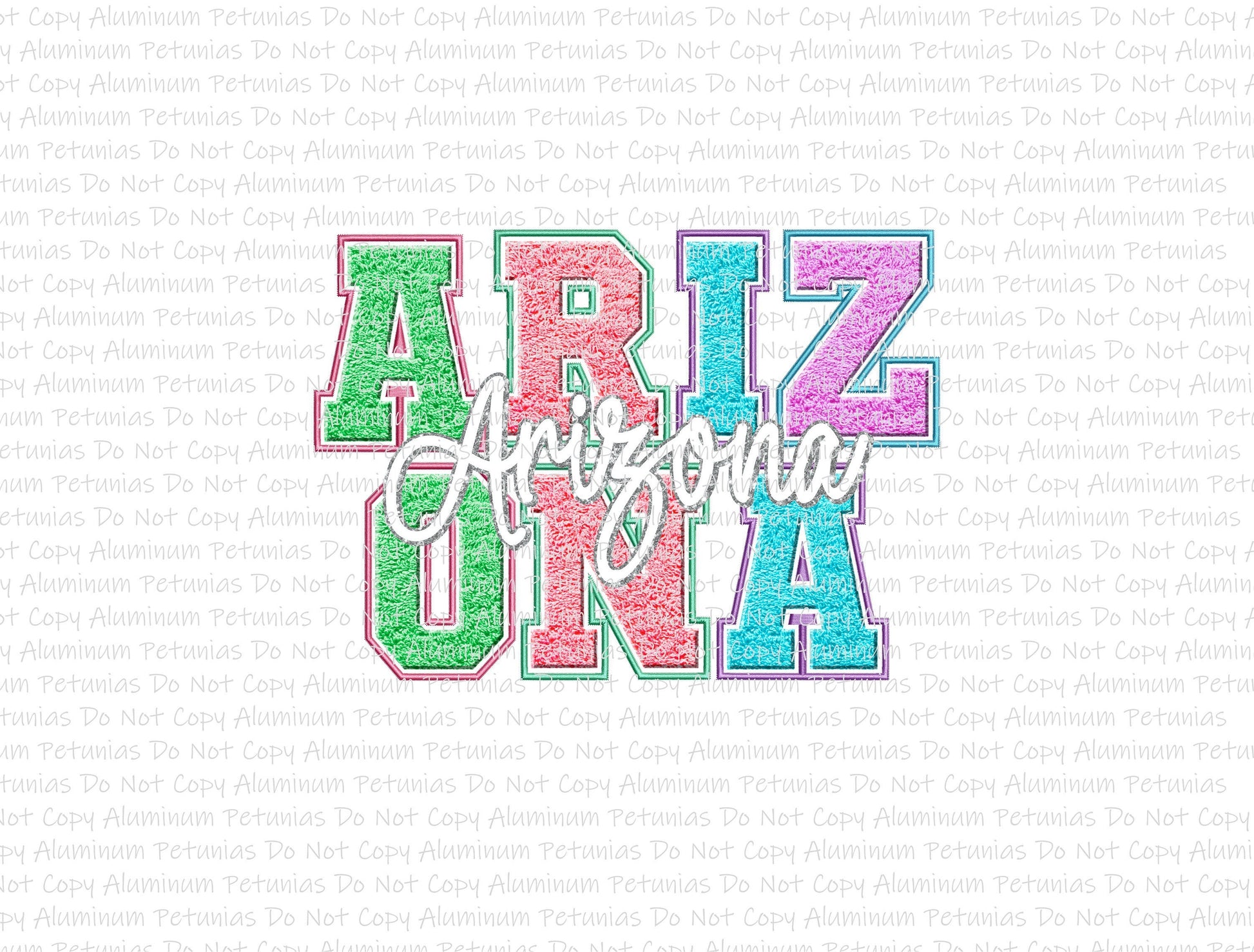 Spring States Arizona, Faux Embroider DTF (Direct to Film) Transfers, DTF Prints