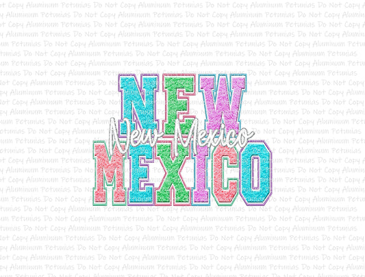 Spring States New Mexico, Faux Embroider DTF (Direct to Film) Transfers, DTF Prints