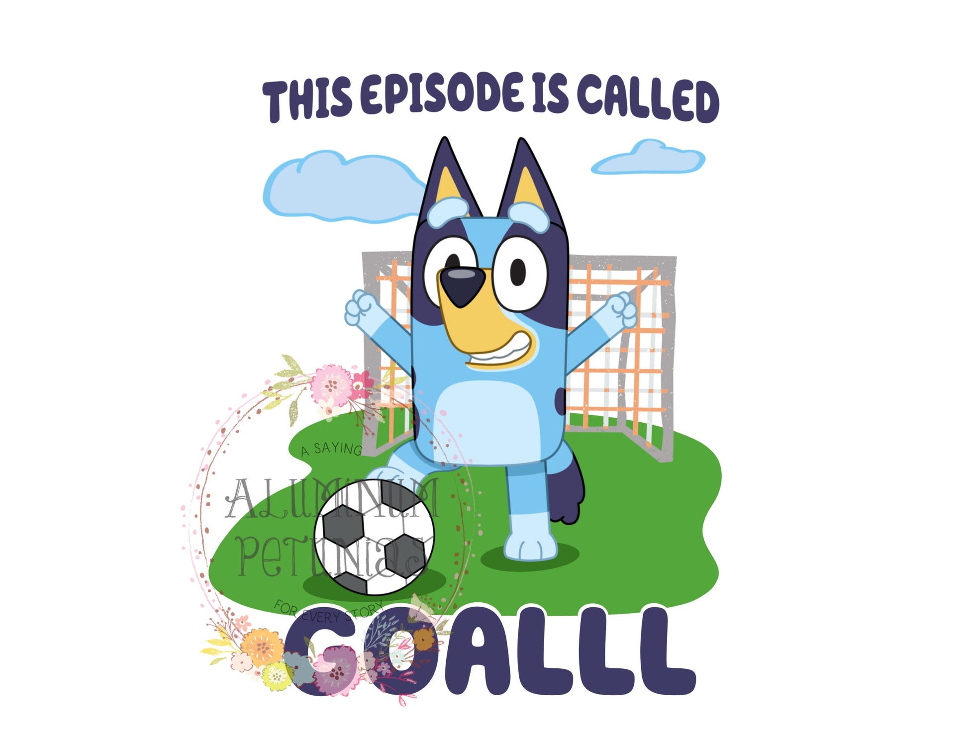 This Episode is called Soccer Goal, Blue Friends DTF (Direct to Film) Transfers, DTF Transfer- Approved Vendor Handmade Helton