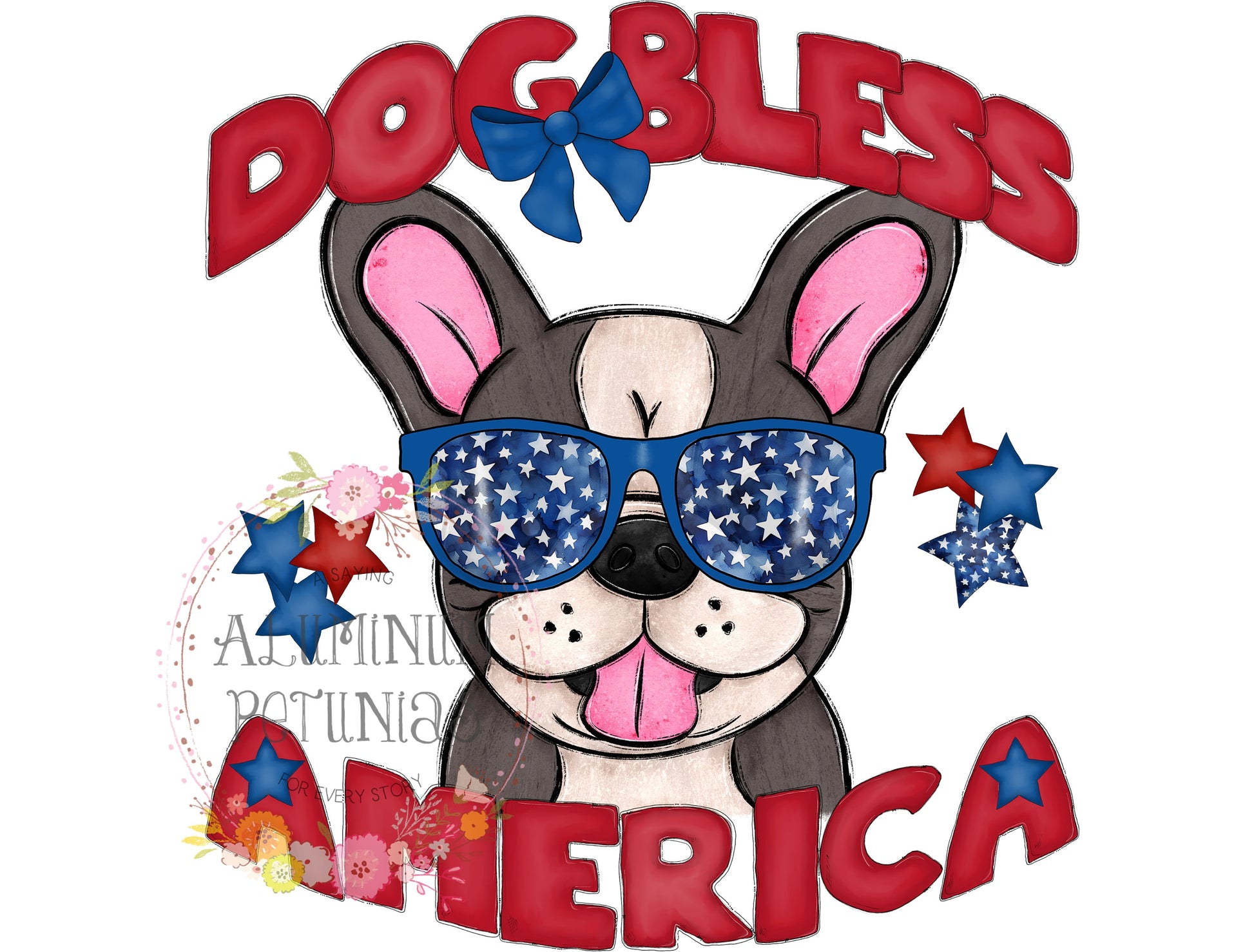 Dog Bless America DTF (Direct to Film) Transfers, Animal Breeds DTF Transfer Ready to Press, Frenchie