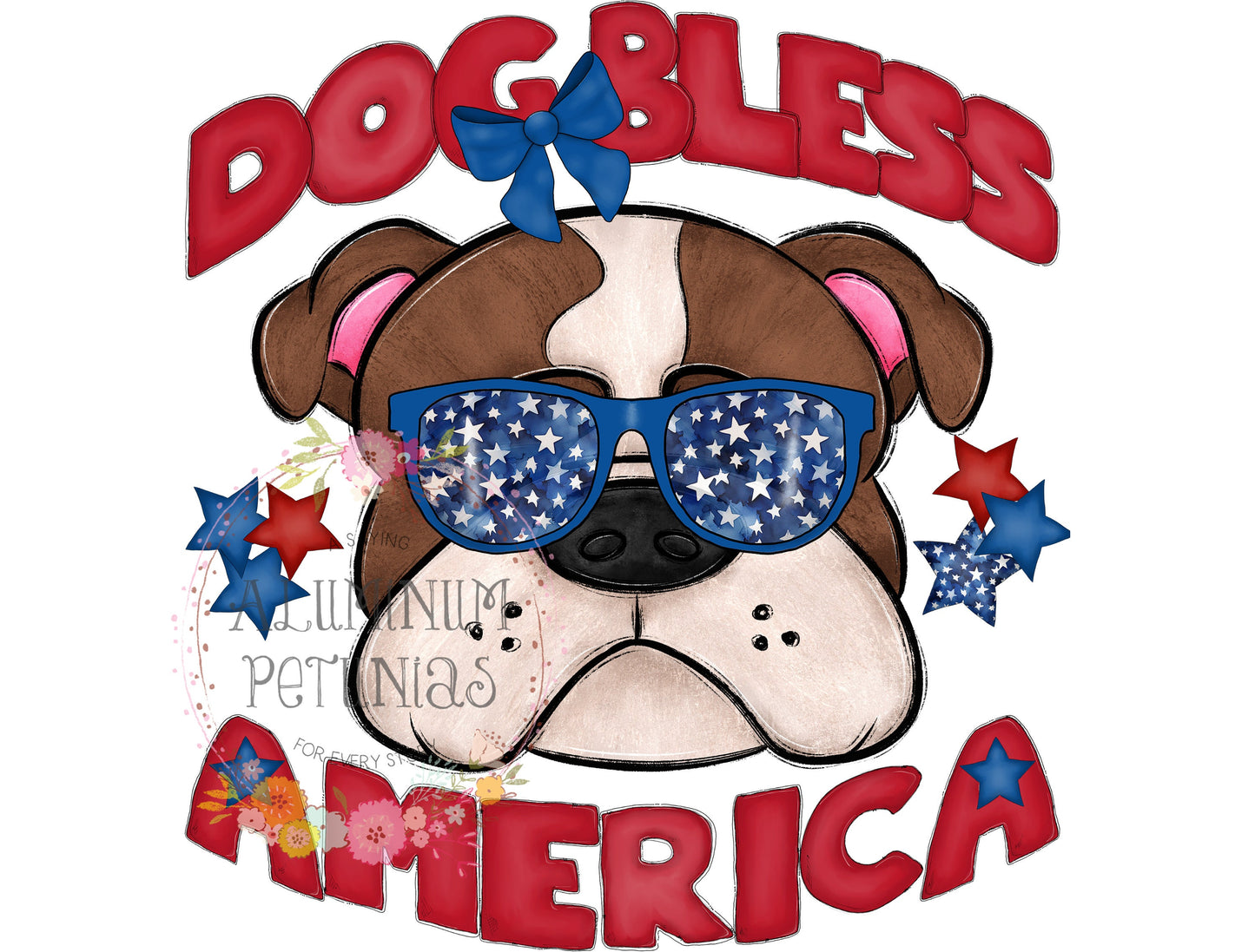 Dog Bless America DTF (Direct to Film) Transfers, Animal Breeds DTF Transfer Ready to Press, Bulldog