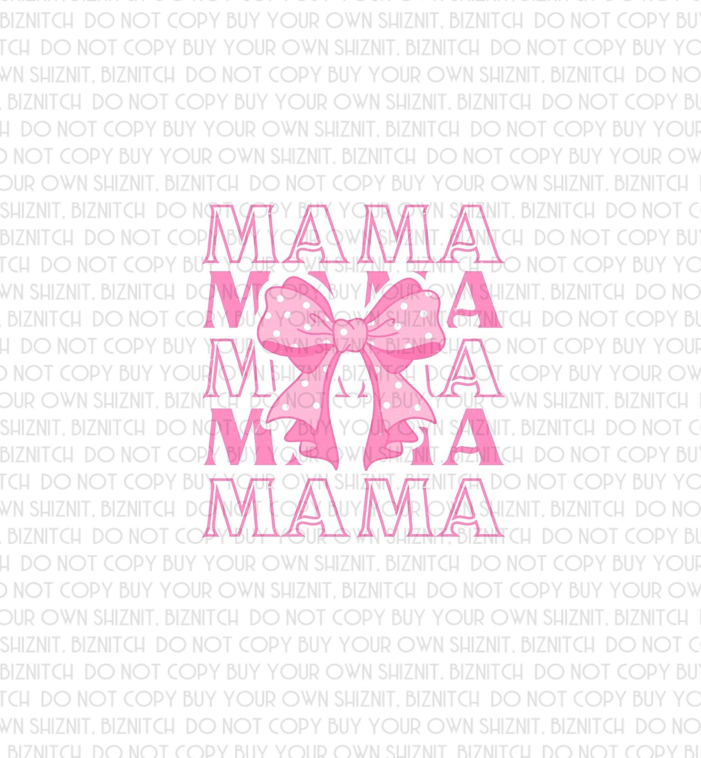 Mom Bow DTF (Direct to Film) Transfers, Mama DTF Transfer Ready to Press, 1-3 Day Ship