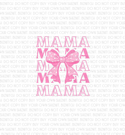 Mom Bow DTF (Direct to Film) Transfers, Mama DTF Transfer Ready to Press, 1-3 Day Ship