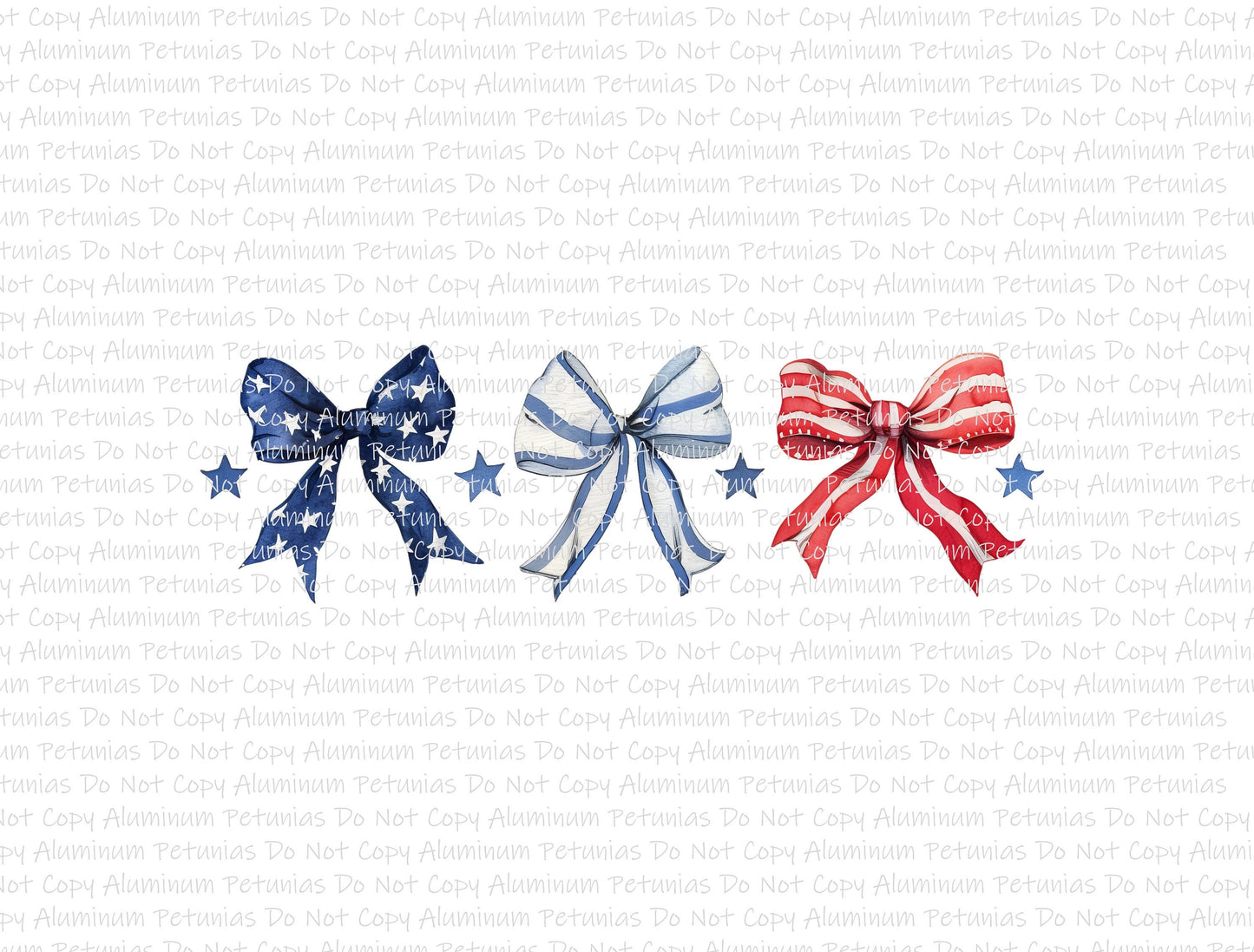 American Bows 3x1 DTF (Direct to Film) Transfers, 4th of July DTF Transfer Ready to Press, 1-3 Day Ship