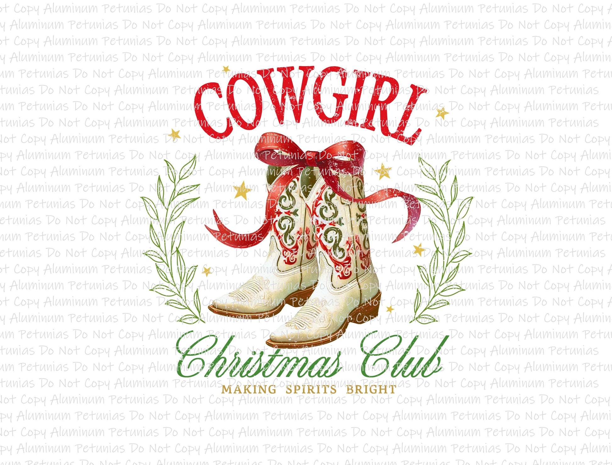 Cowgirl Christmas Club DTF (Direct to Film) Transfers, Christmas DTF Transfer Ready to Press