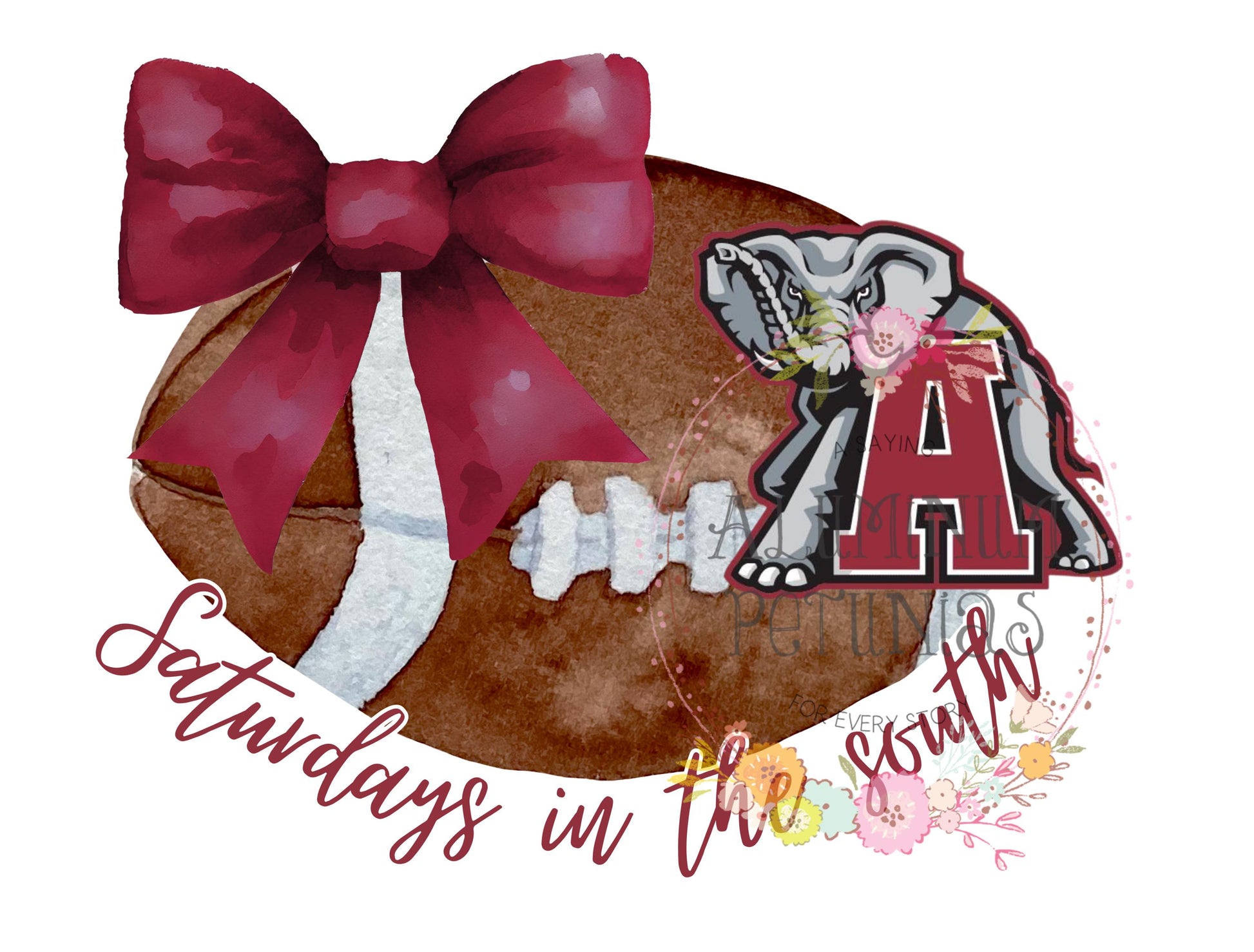 Alabama College Coquettes Bows Football DTF (Direct to Film) Transfers, College Bows DTF Transfer Ready to Press, Crimson