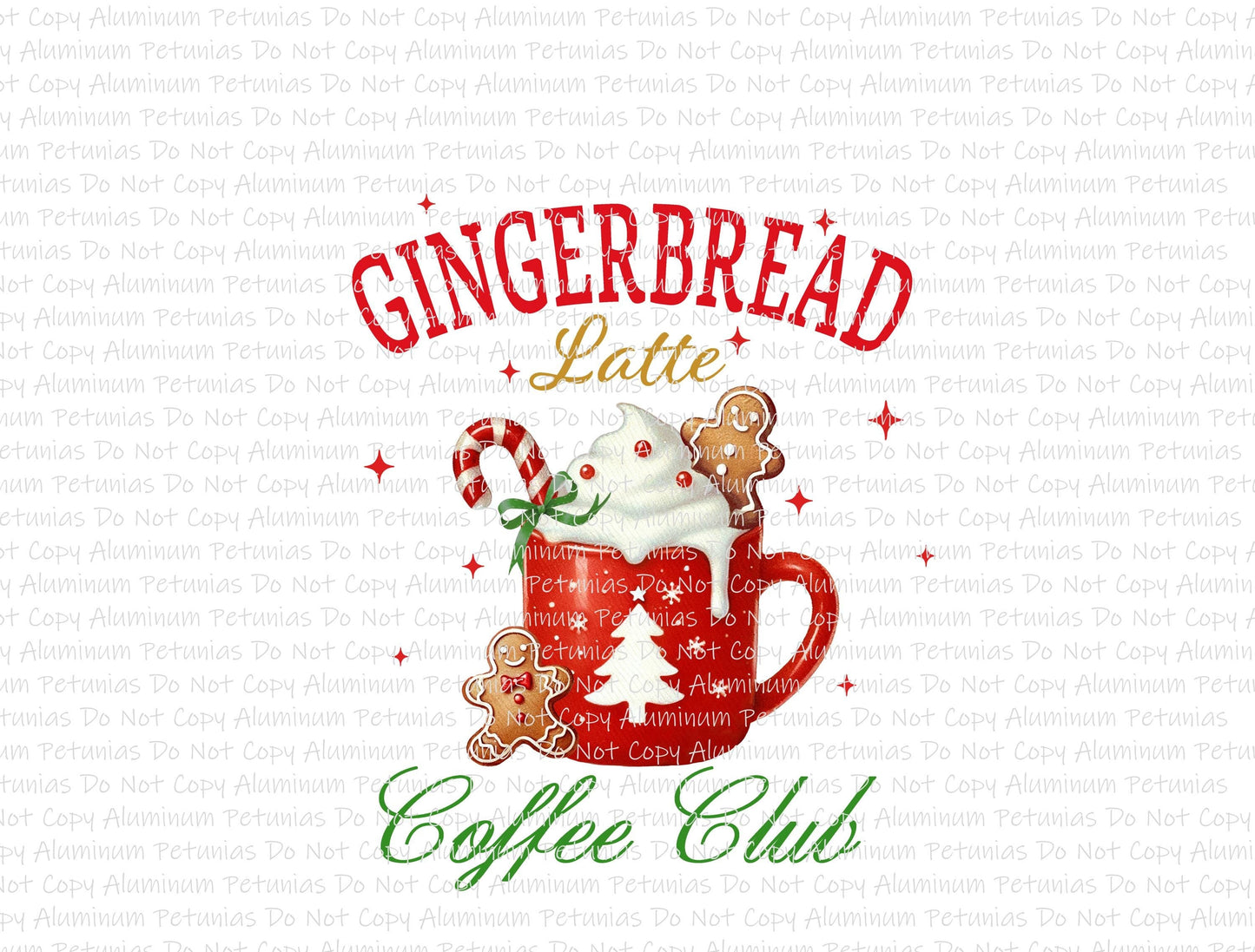 Gingerbread Latte Club DTF (Direct to Film) Transfers, Christmas DTF Transfer Ready to Press