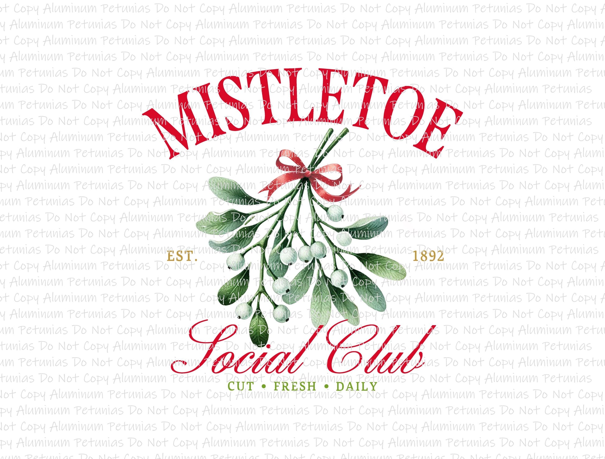 Mistletoe Social Club DTF (Direct to Film) Transfers, Christmas DTF Transfer Ready to Press