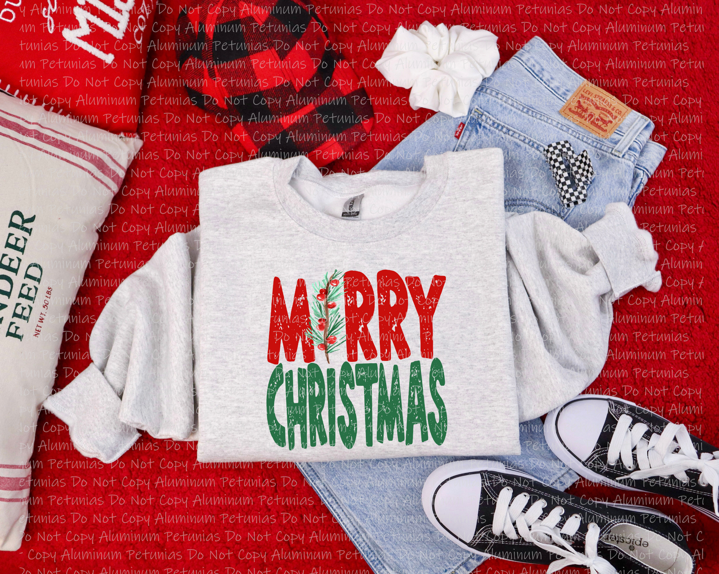 Merry Christmas Holly Graphic Tee