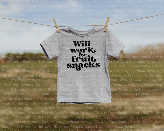 Will Works For Fruit Snacks Youth Graphic Tee