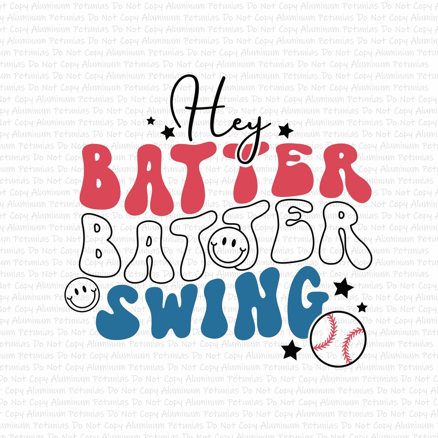 Hey Batter Batter DTF (Direct to Film) Transfers, Baseball DTF Transfer Ready to Press, 1-3 Day Ship