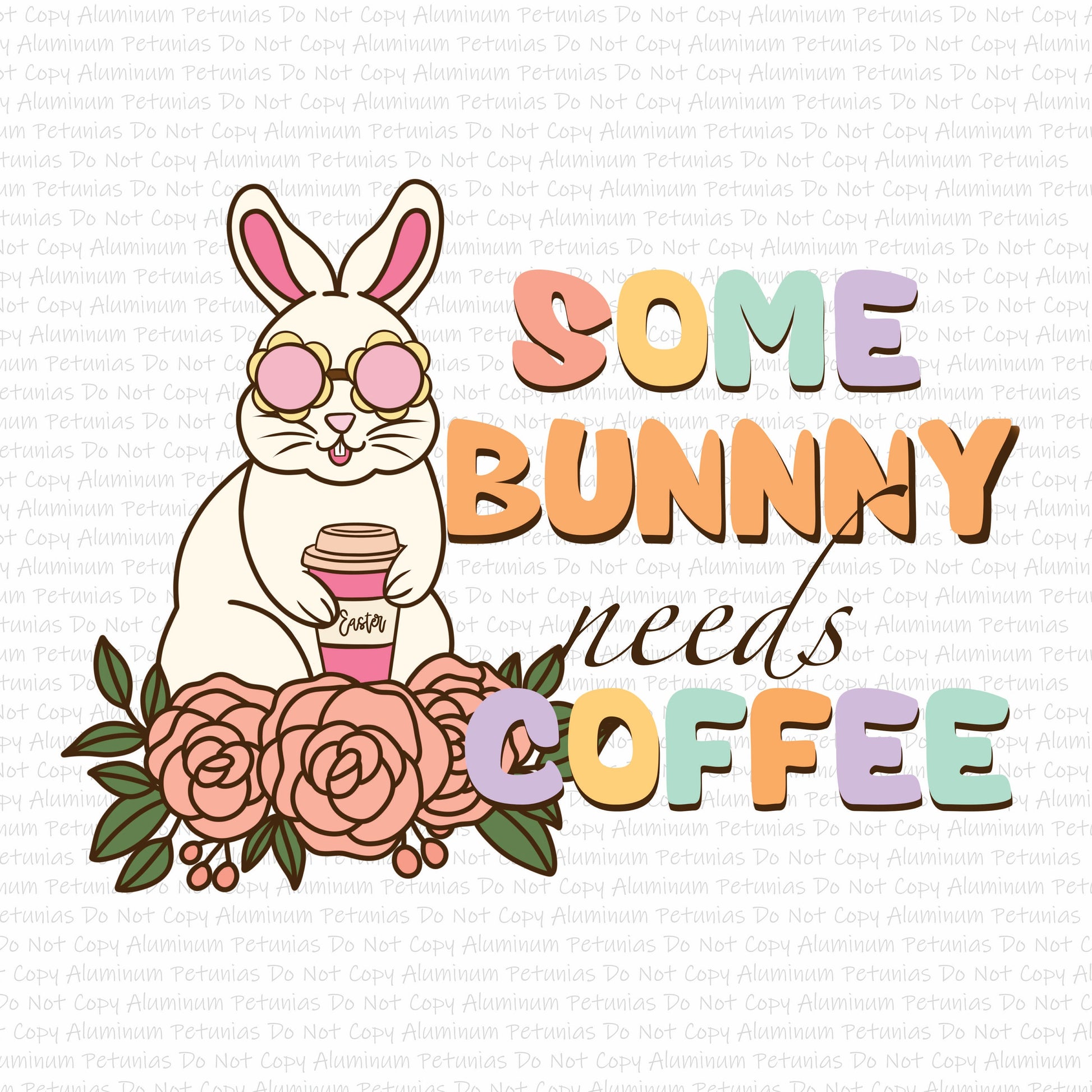 Easter Bunny Needs Coffee DTF (Direct to Film) Transfers, Easter DTF Transfer Ready to Press, 1-3 Day Ship