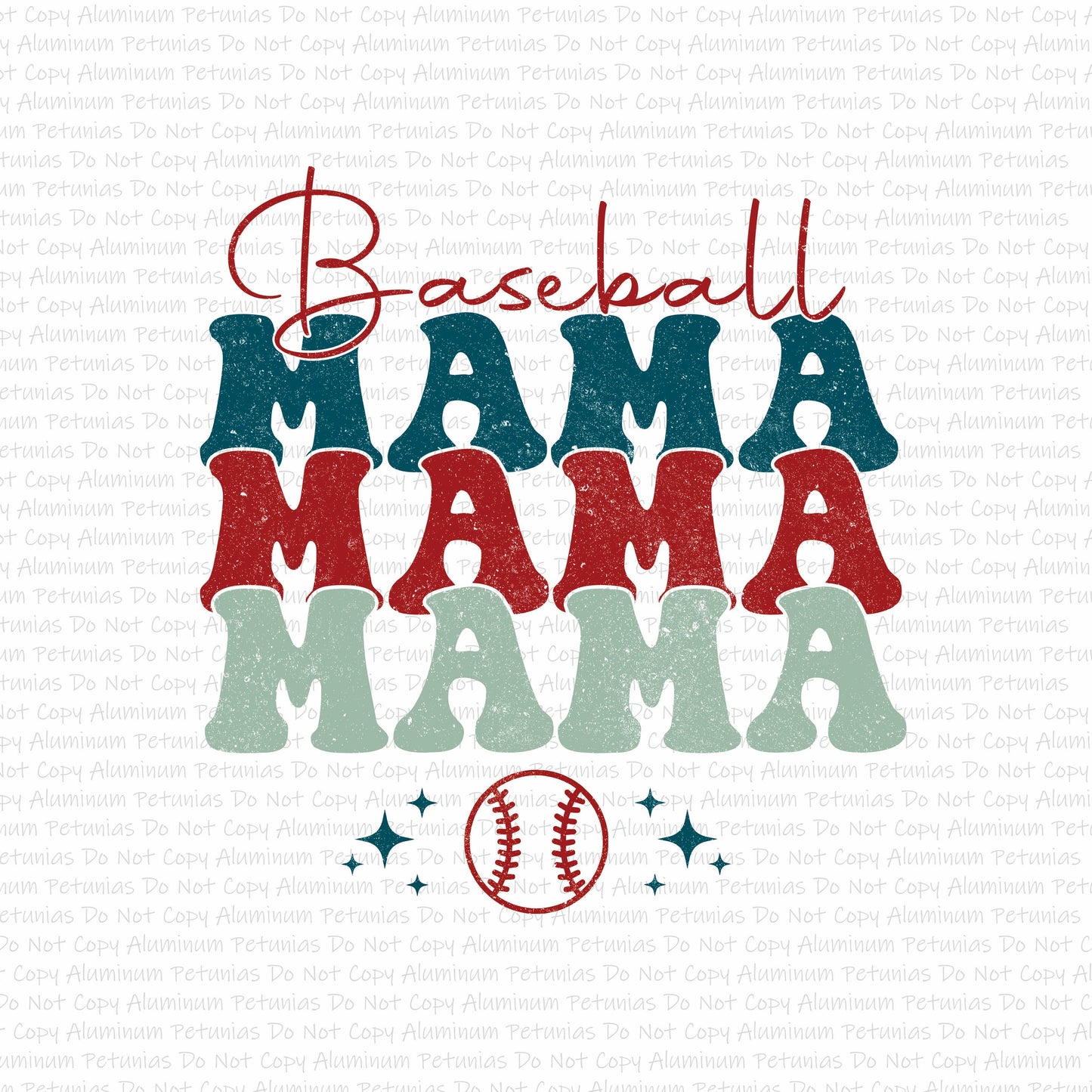 Red, White, & Blue Baseball Mama DTF (Direct to Film) Transfers, Baseball DTF Transfer Ready to Press, 1-3 Day Ship