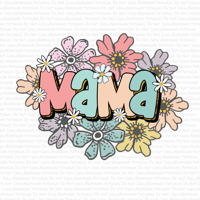 Floral Mama DTF (Direct to Film) Transfers, Mama DTF Transfer Ready to Press, 1-3 Day Ship