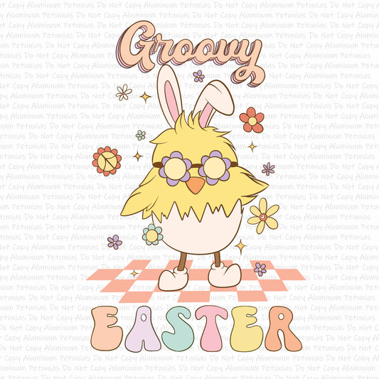 Groovy Chick DTF (Direct to Film) Transfers, Easter DTF Transfer Ready to Press, 1-3 Day Ship