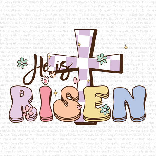 Pastel He Is Risen DTF (Direct to Film) Transfers, Easter DTF Transfer Ready to Press, 1-3 Day Ship