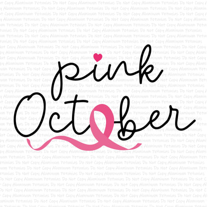 In October We Wear Pink DTF (Direct to Film) Transfers, October DTF Transfer Ready to Press, 1-3 Day Ship