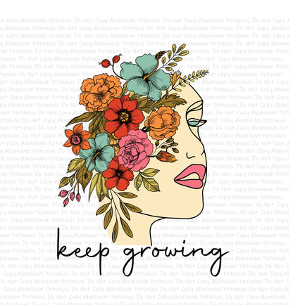 Keep Growing DTF (Direct to Film) Transfers, Mental Health DTF Transfer Ready to Press, 1-3 Day Ship