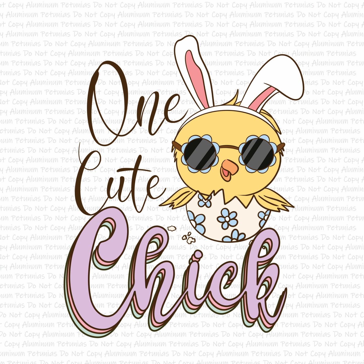 One Cute Chick DTF (Direct to Film) Transfers, Easter DTF Transfer Ready to Press, 1-3 Day Ship