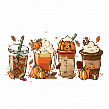 Fall Coffee Faves DTF (Direct to Film) Transfers, Fall DTF Transfer Ready to Press, 1-3 Day Ship