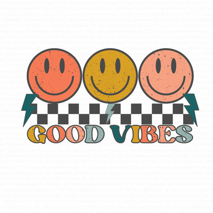 Good Vibes DTF (Direct to Film) Transfers, Positive DTF Transfer Ready to Press, 1-3 Day Ship