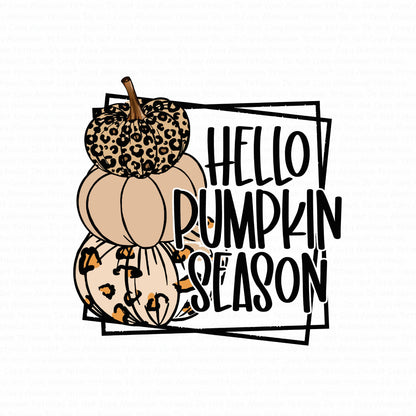 Hello Pumpkin DTF (Direct to Film) Transfers, Fall DTF Transfer Ready to Press, 1-3 Day Ship