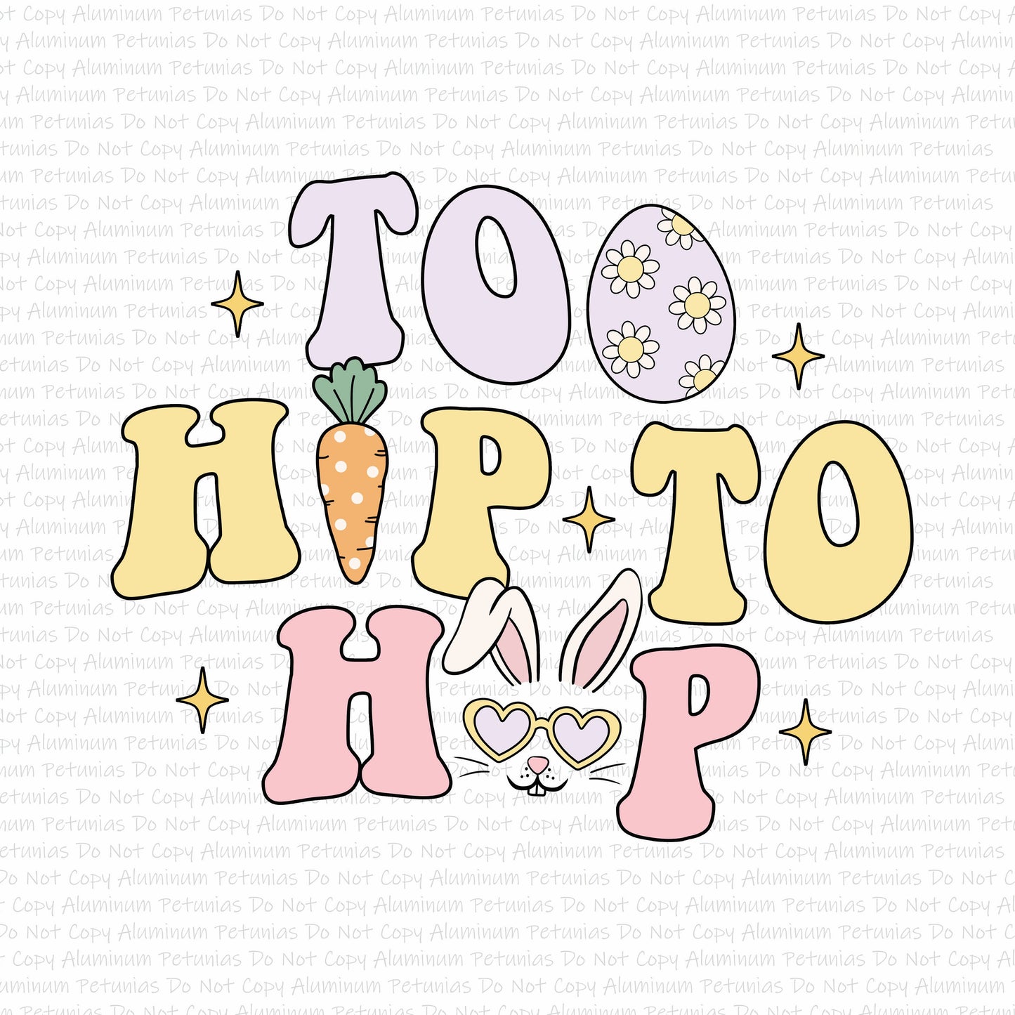 Too Hip To Hop DTF (Direct to Film) Transfers, Easter DTF Transfer Ready to Press, 1-3 Day Ship