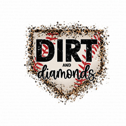 Dirt & Diamonds DTF (Direct to Film) Transfers, Baseball DTF Transfer Ready to Press, 1-3 Day Ship