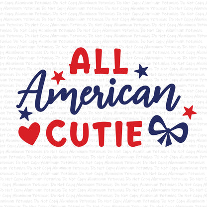 All American Cutie DTF (Direct to Film) Transfers, 4th of July DTF Transfer Ready to Press