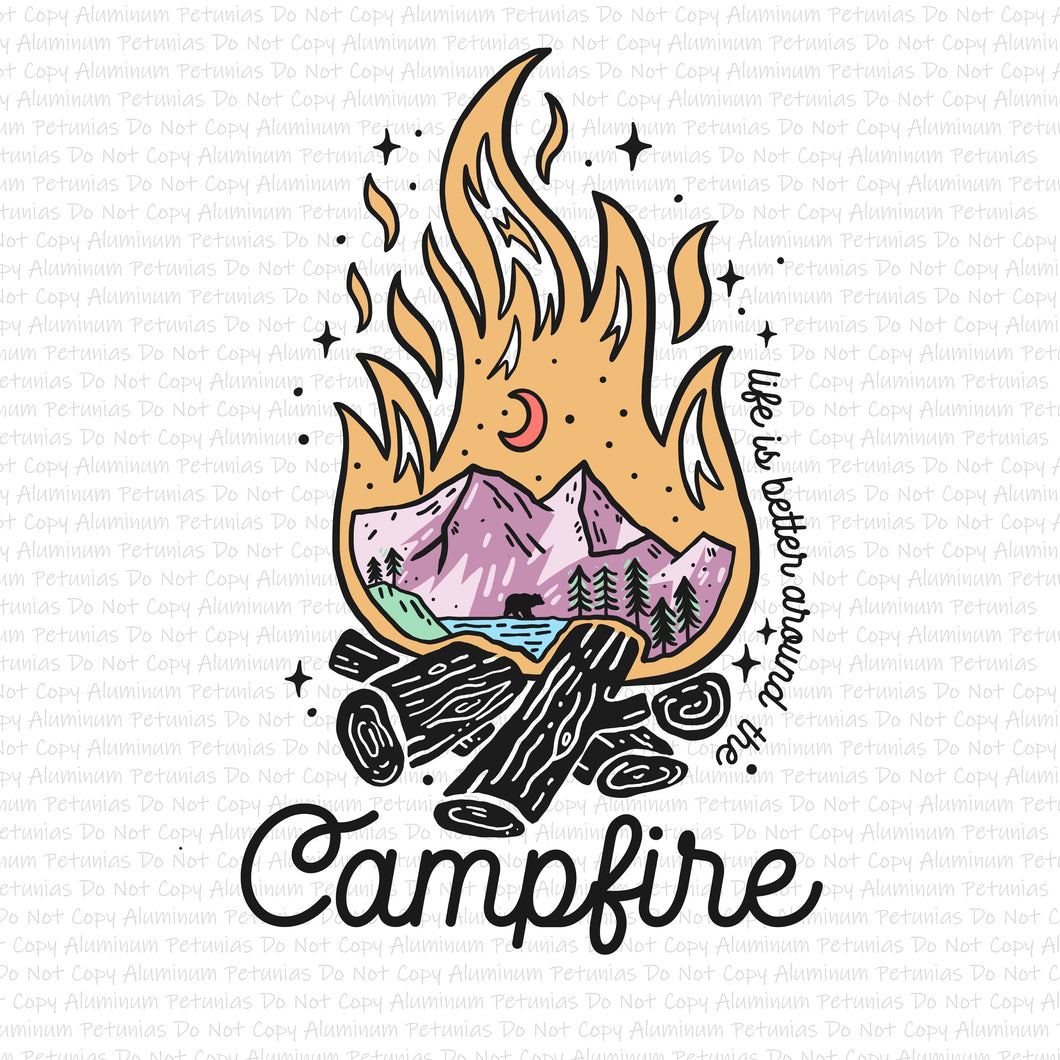 Campfire DTF (Direct to Film) Transfers, Camping DTF Transfer Ready to Press, 1-3 Day Ship