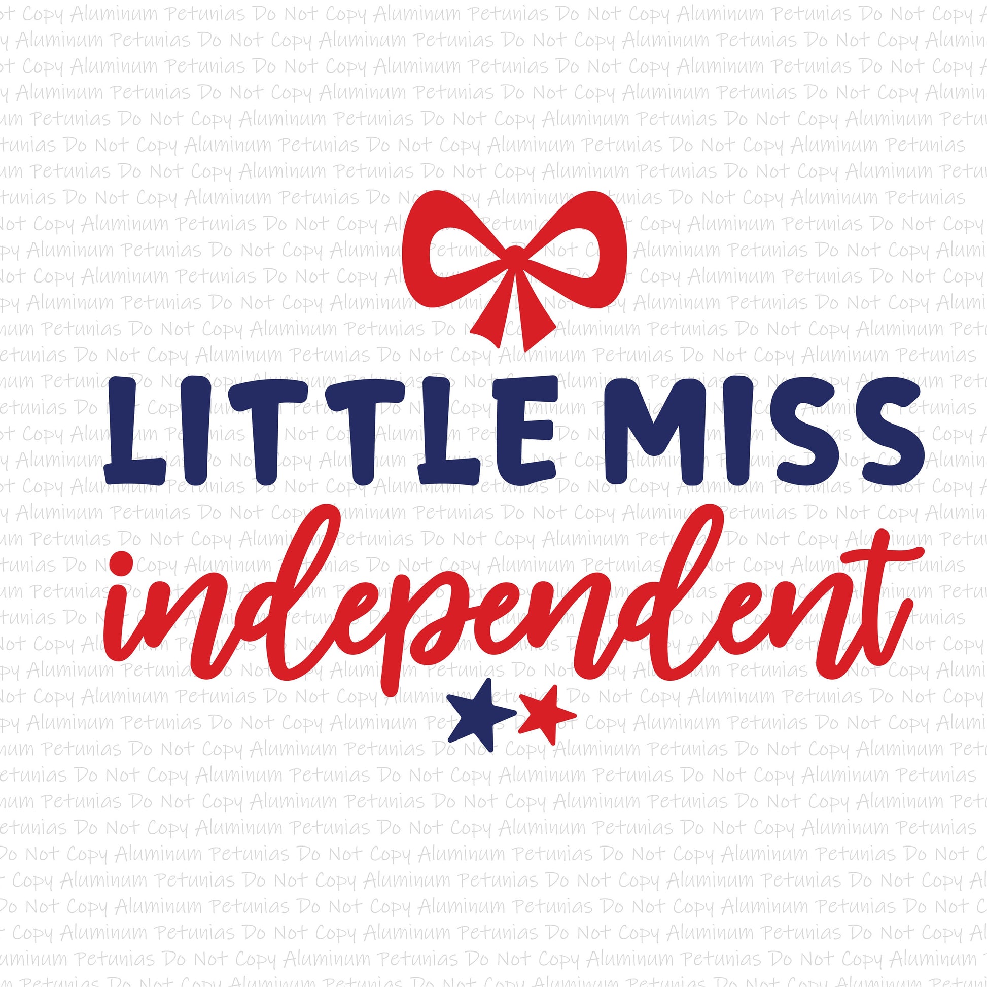 Little Miss Independent DTF (Direct to Film) Transfers, 4th of July DTF Transfer Ready to Press, 1-3 Day Ship