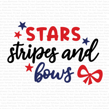 Stars, Stripes, & Bows DTF (Direct to Film) Transfers, 4th of July DTF Transfer Ready to Press, 1-3 Day Ship