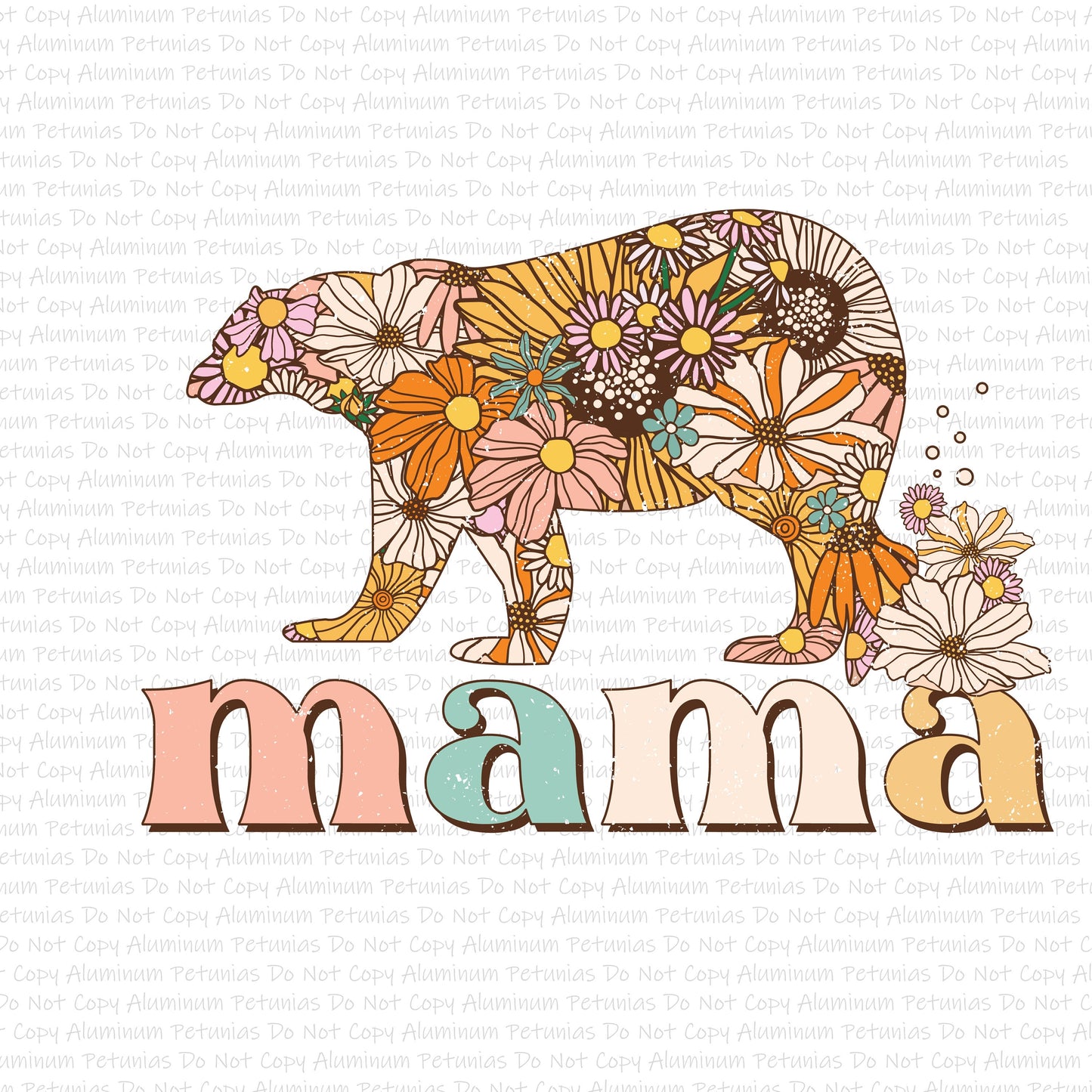 Distressed Mama Bear Retro DTF (Direct to Film) Transfers, Mama DTF Transfer Ready to Press,