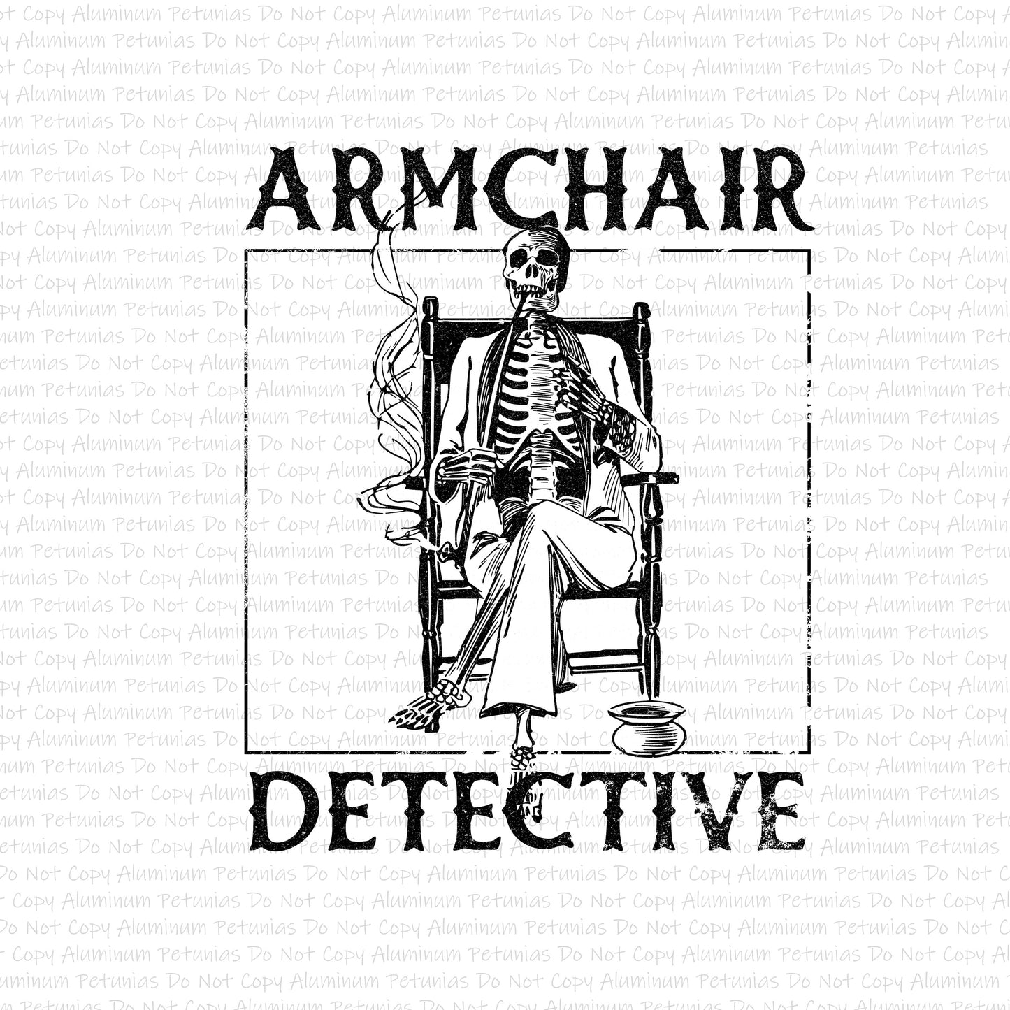 Armchair Detective DTF (Direct to Film) Transfers, True Crime DTF Transfer Ready to Press