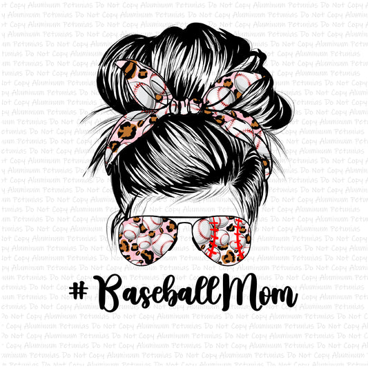 Baseball Mom Bun DTF (Direct to Film) Transfers, Mama DTF Transfer Ready to Press, 