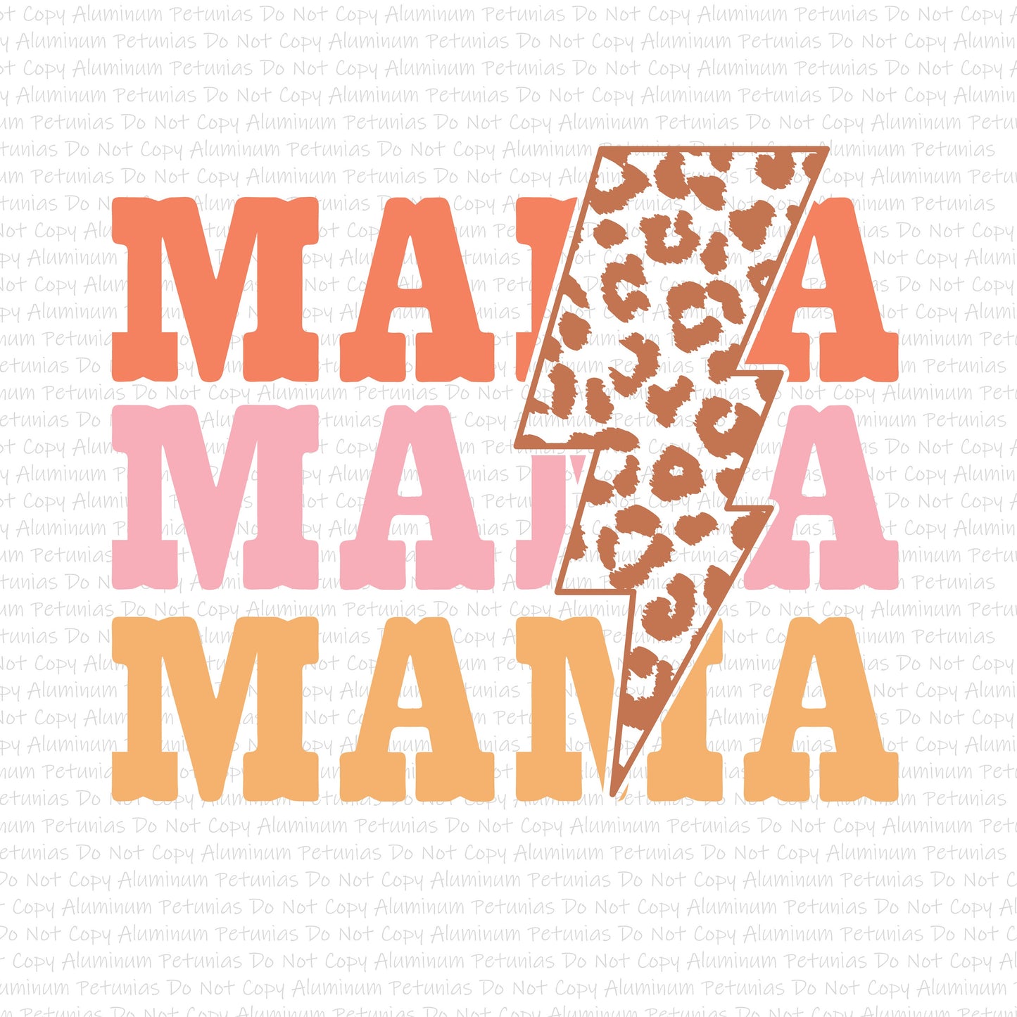 Mama Retro Leopard Bolt DTF (Direct to Film) Transfers, Mama DTF Transfer Ready to Press, 