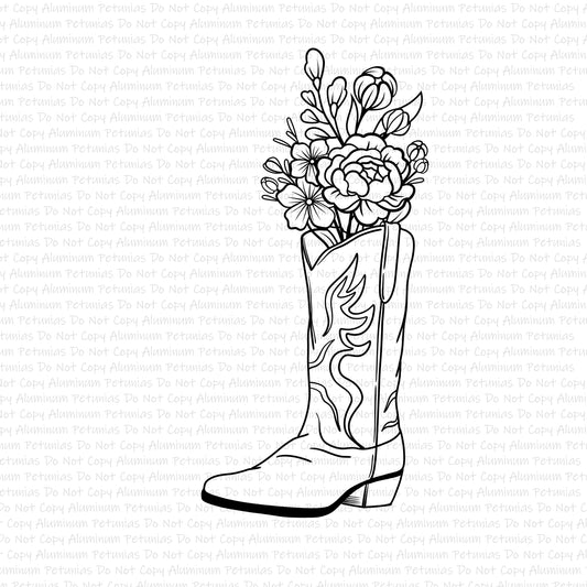 Wildflower Boots DTF (Direct to Film) Transfers, Western DTF Transfer Ready to Press,