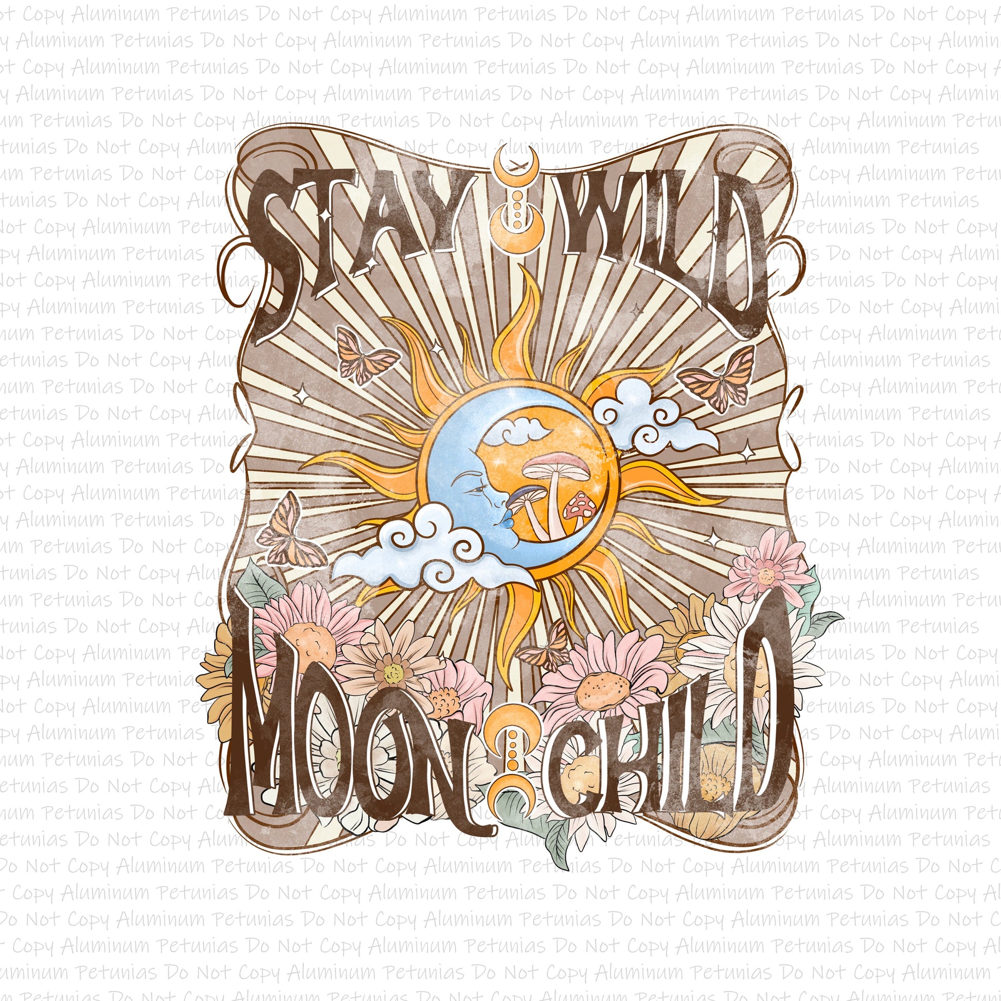 Stay Wild Moon Child DTF (Direct to Film) Transfers, Western DTF Transfer Ready to Press