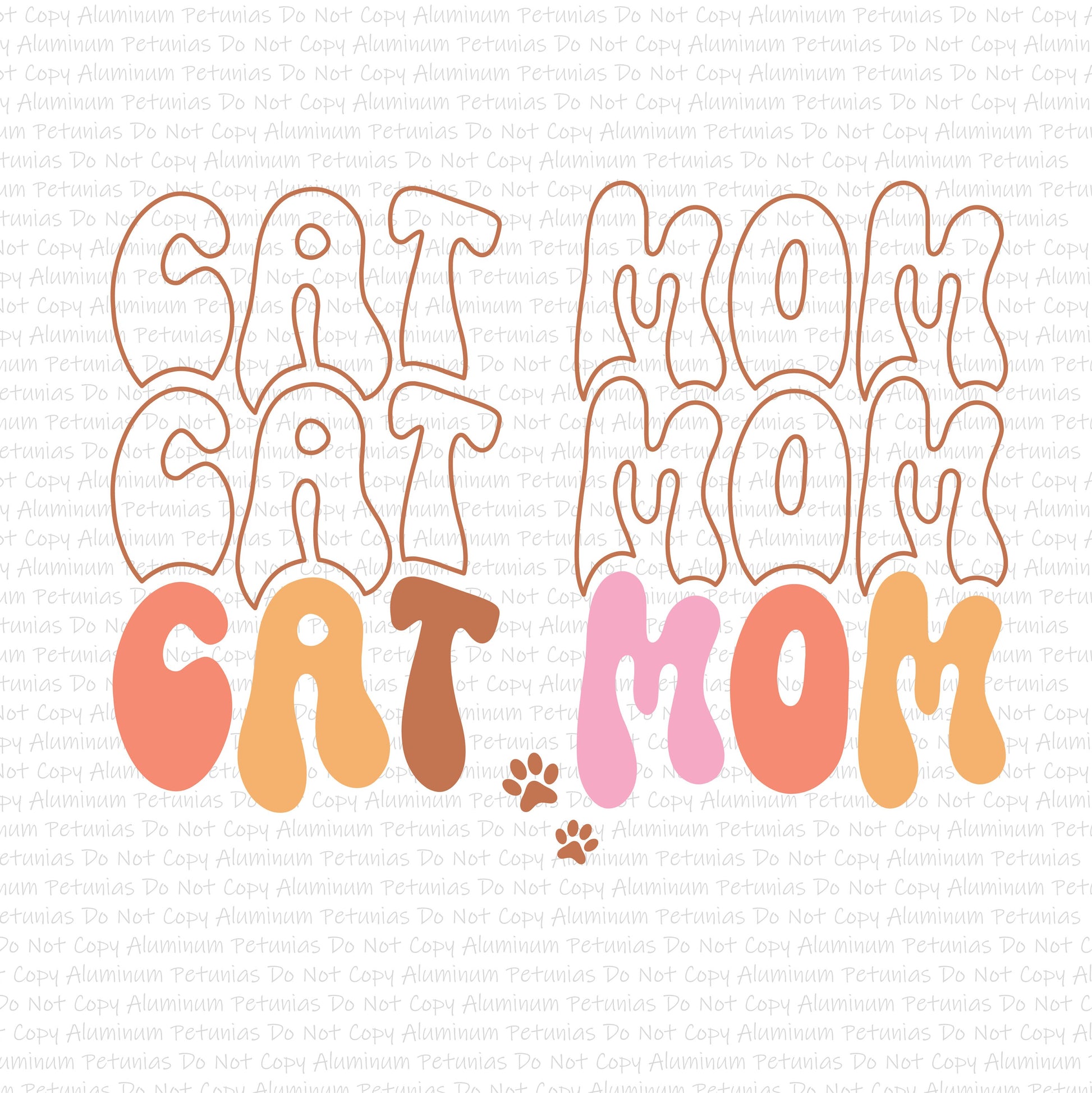 Retro Cat Mom DTF (Direct to Film) Transfers, Cat Mom DTF Transfer Ready to Press,