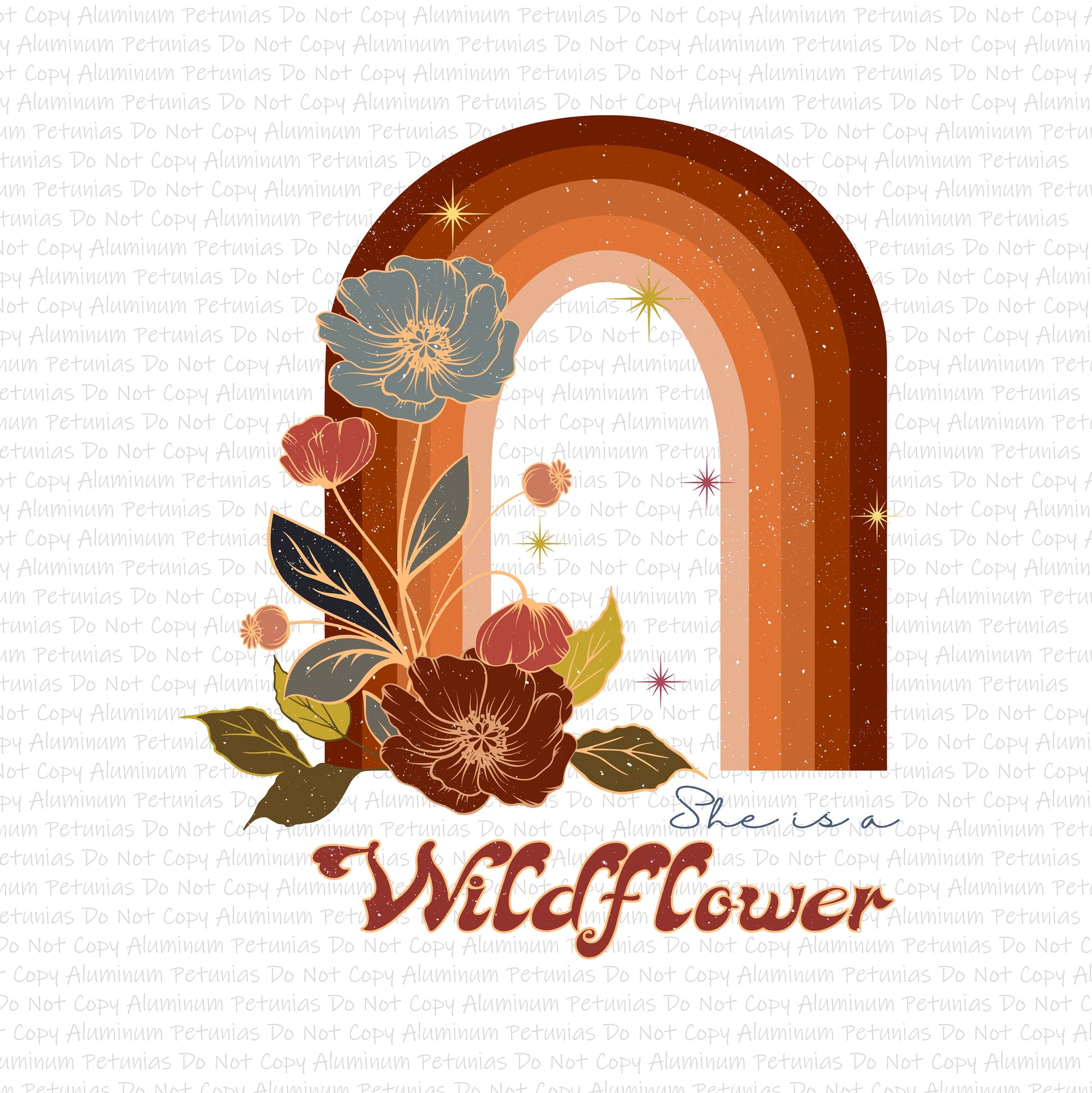 She Is a Wildflower DTF (Direct to Film) Transfers, Floral DTF Transfer Ready to Press, 1-3 Day Ship