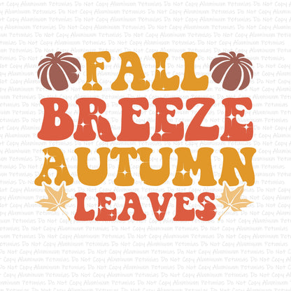 Fall Breeze, Autumn Leaves DTF (Direct to Film) Transfers, Fall DTF Transfer Ready to Press, 1-3 Day Ship