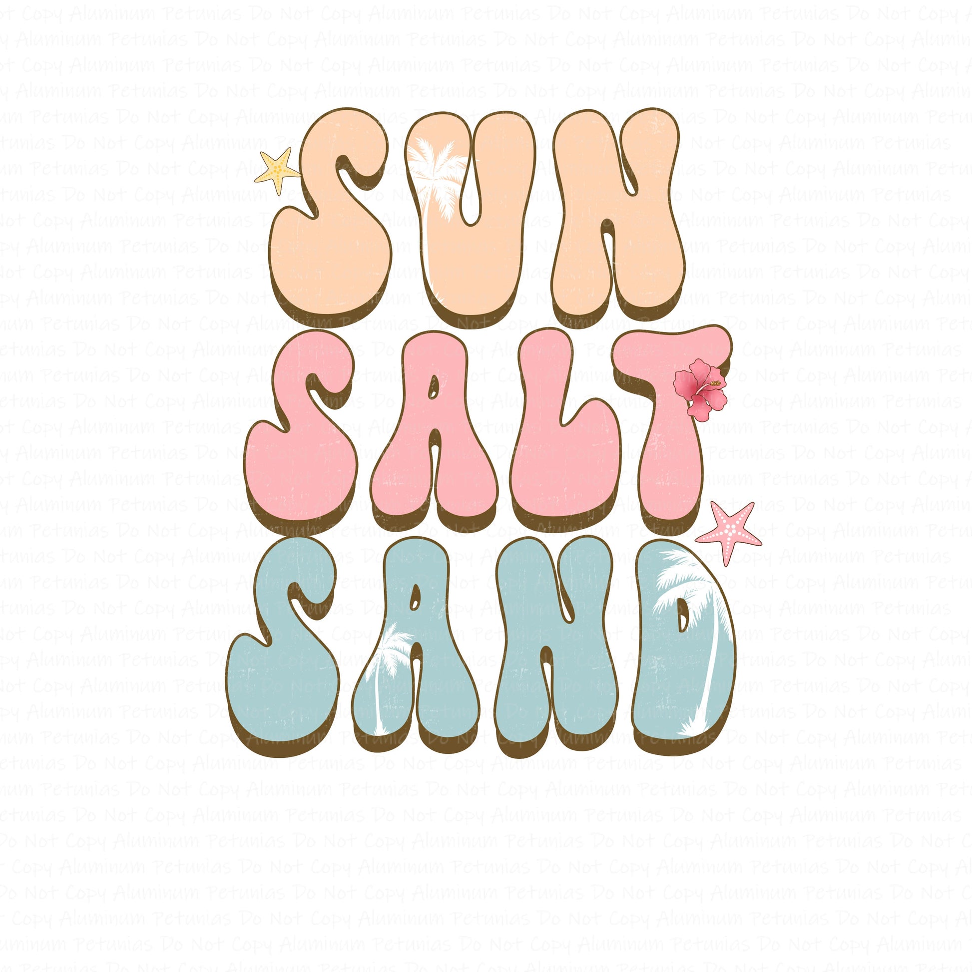 Sun Salt Sand DTF (Direct to Film) Transfers, Summer DTF Transfer Ready to Press, 1-3 Day Ship