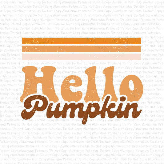 Hello Pumpkin DTF (Direct to Film) Transfers, Fall DTF Transfer Ready to Press, 1-3 Day Ship